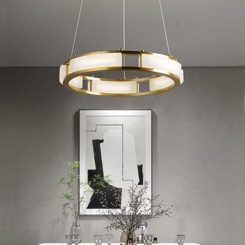 Bearse Worley Marble Copper Chandelier