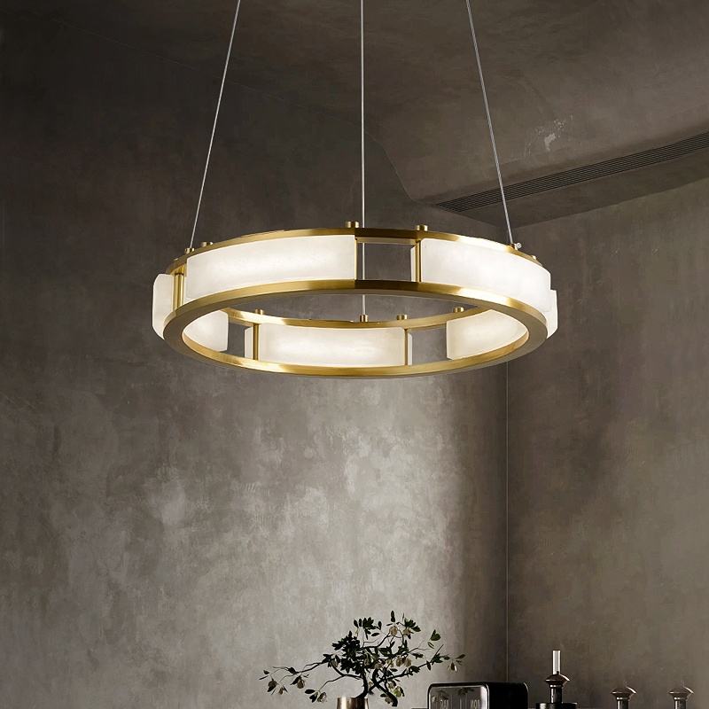 Bearse Worley Marble Copper Chandelier