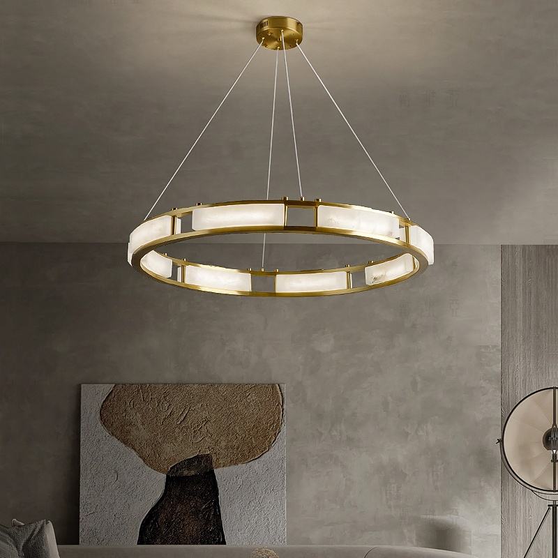 Bearse Worley Marble Copper Chandelier