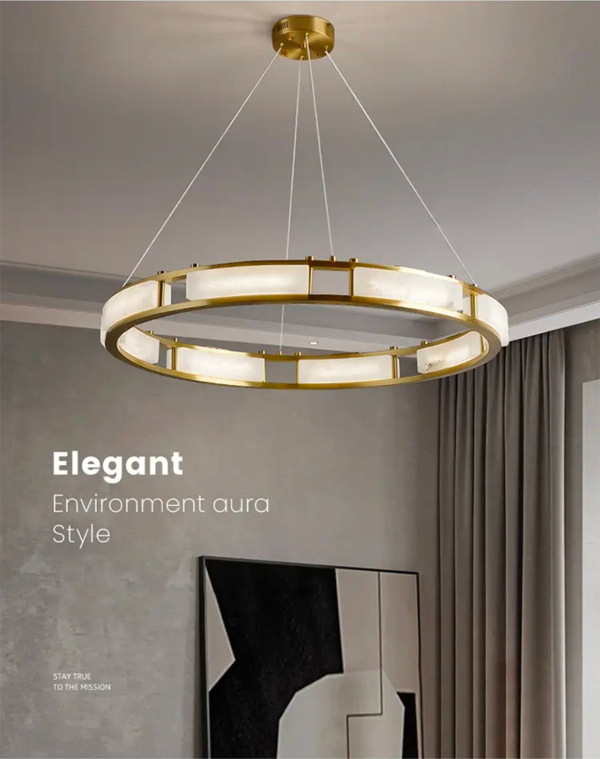 Bearse Worley Marble Copper Chandelier