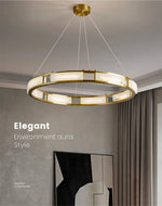 Bearse Worley Marble Copper Chandelier