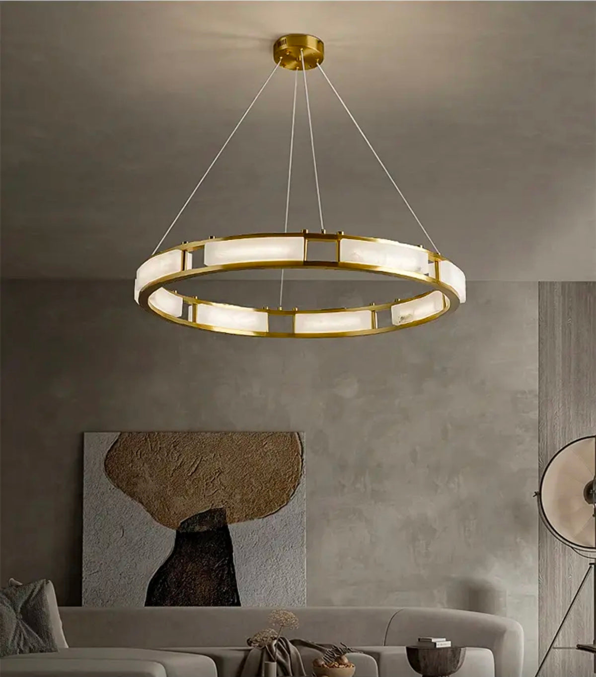 Bearse Worley Marble Copper Chandelier