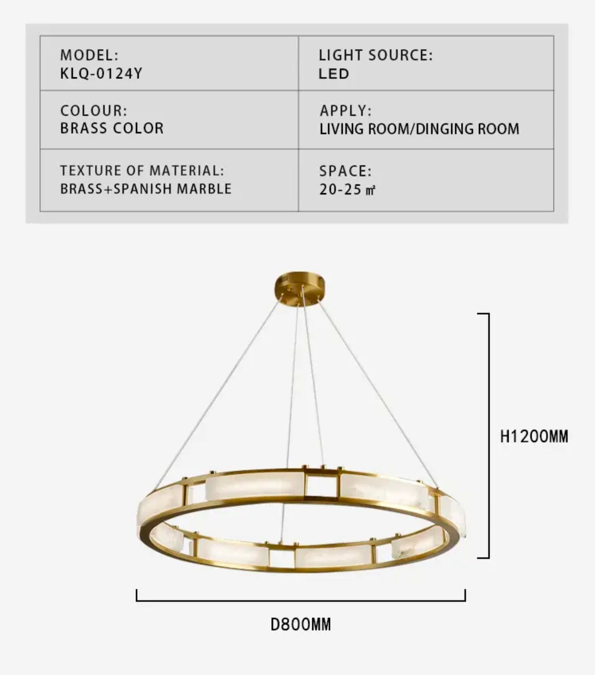 Bearse Worley Marble Copper Chandelier