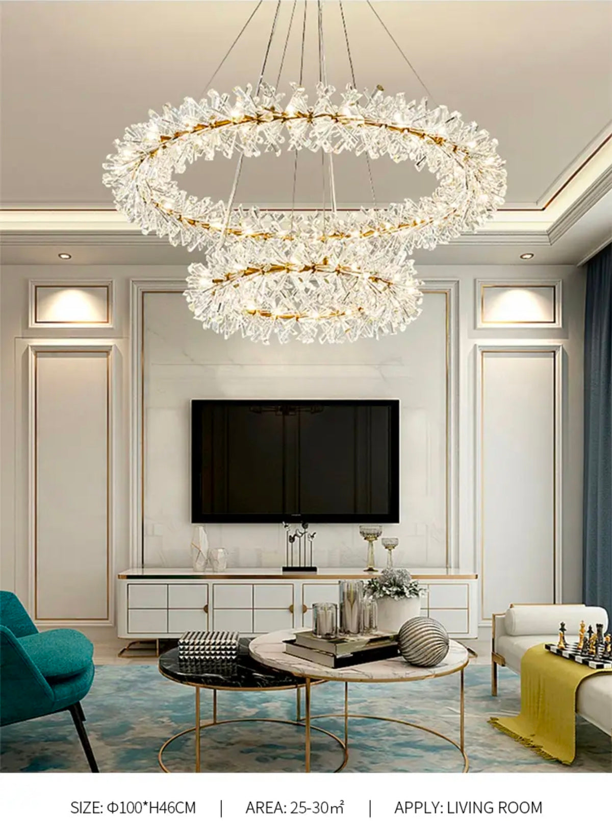 Cadesha Wrangler GoldCrystal Chandelier - Round/Rectangular