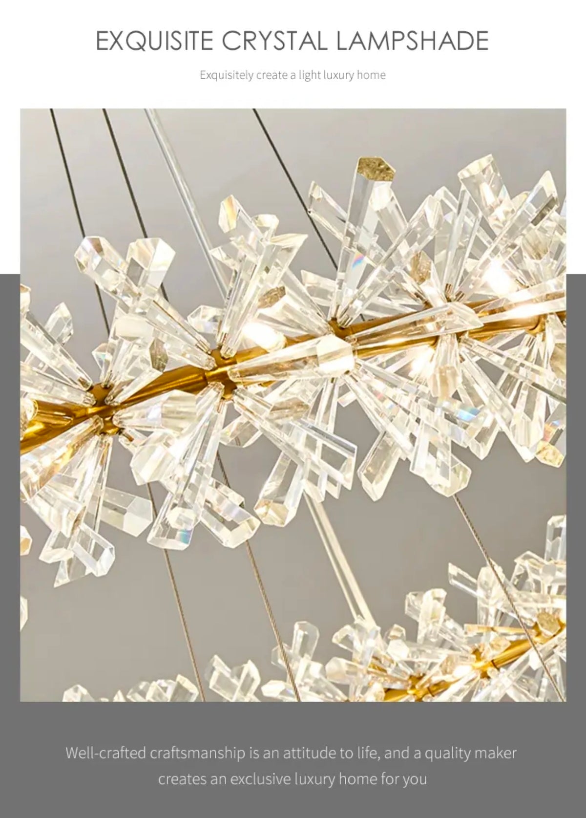 Cadesha Wrangler GoldCrystal Chandelier - Round/Rectangular