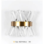 Slanted Crystal Gold Wall Lamp