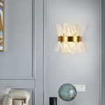 Slanted Crystal Gold Wall Lamp