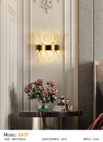 Slanted Crystal Gold Wall Lamp