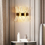 Slanted Crystal Gold Wall Lamp