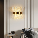 Slanted Crystal Gold Wall Lamp