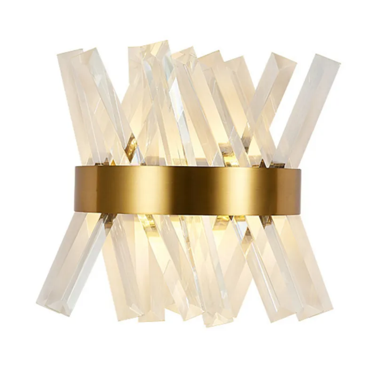 Slanted Crystal Gold Wall Lamp