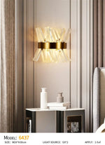 Slanted Crystal Gold Wall Lamp