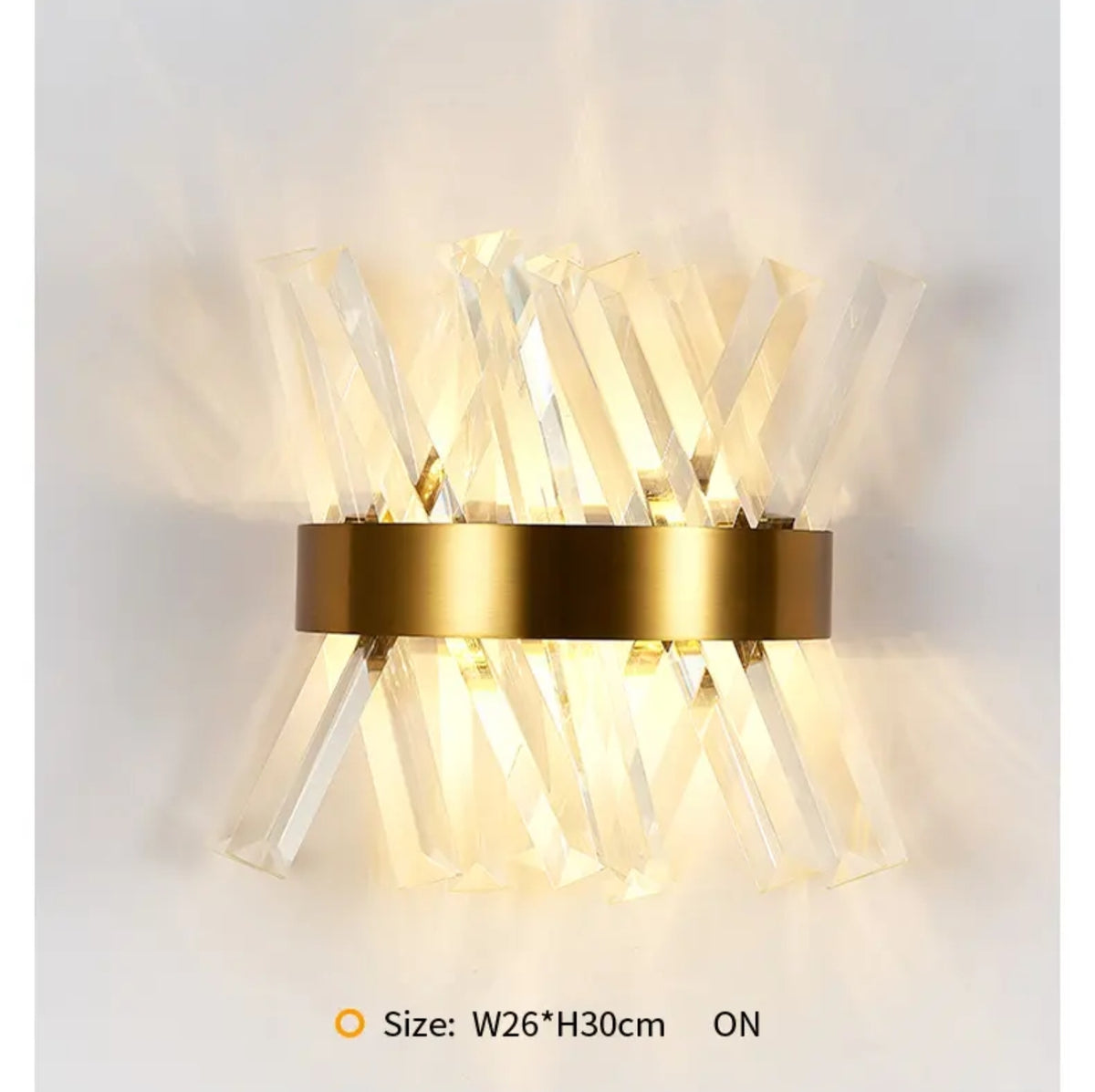 Slanted Crystal Gold Wall Lamp