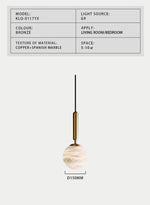 Showstead Marble Copper Pendant Light