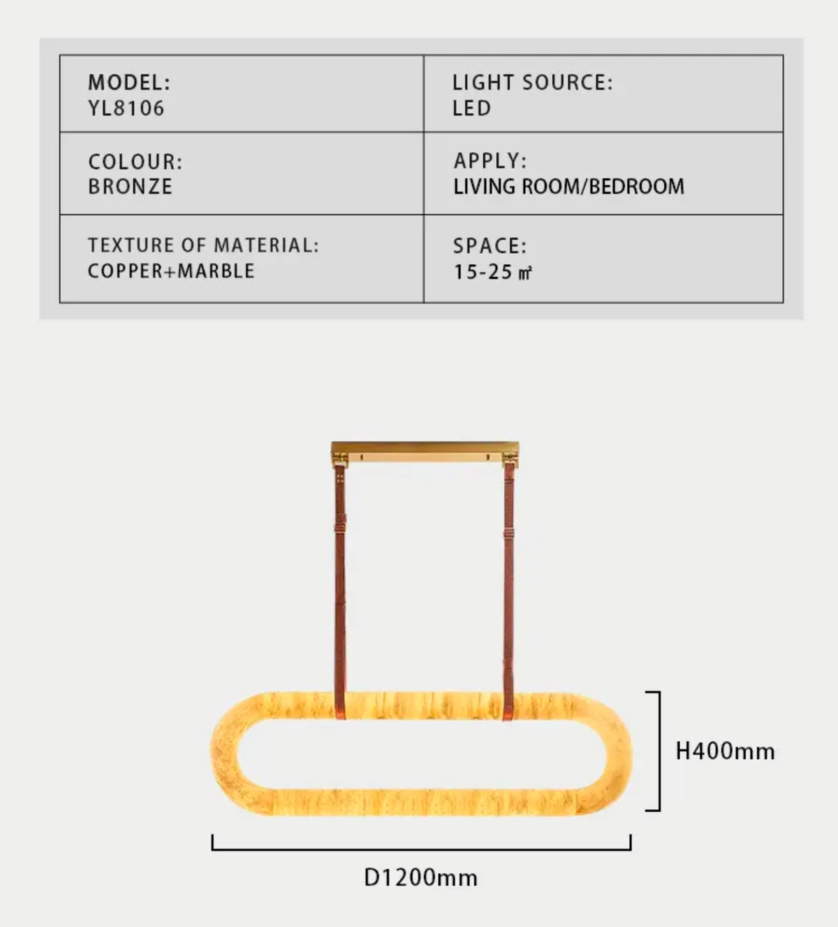 Lena Aidrian Marble Copper Chandelier