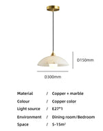 Judi Marble Copper Pendant Light