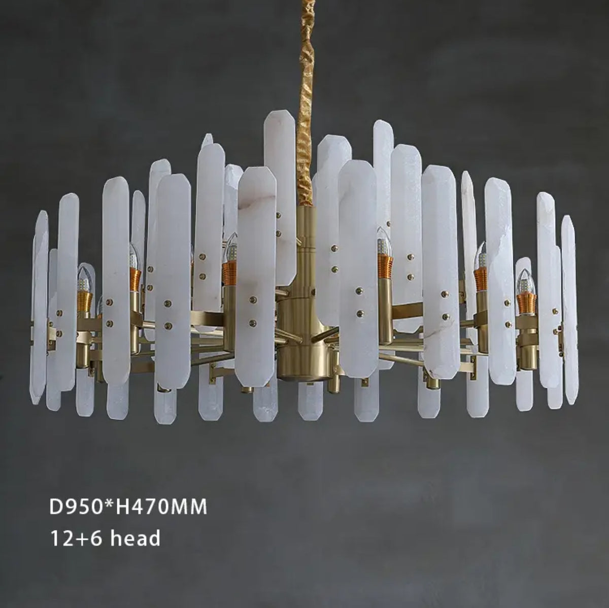 Terah Risco Marble Copper Chandelier