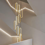 Verbrande Luebbert Gold & Black Stiarcase Chandelier