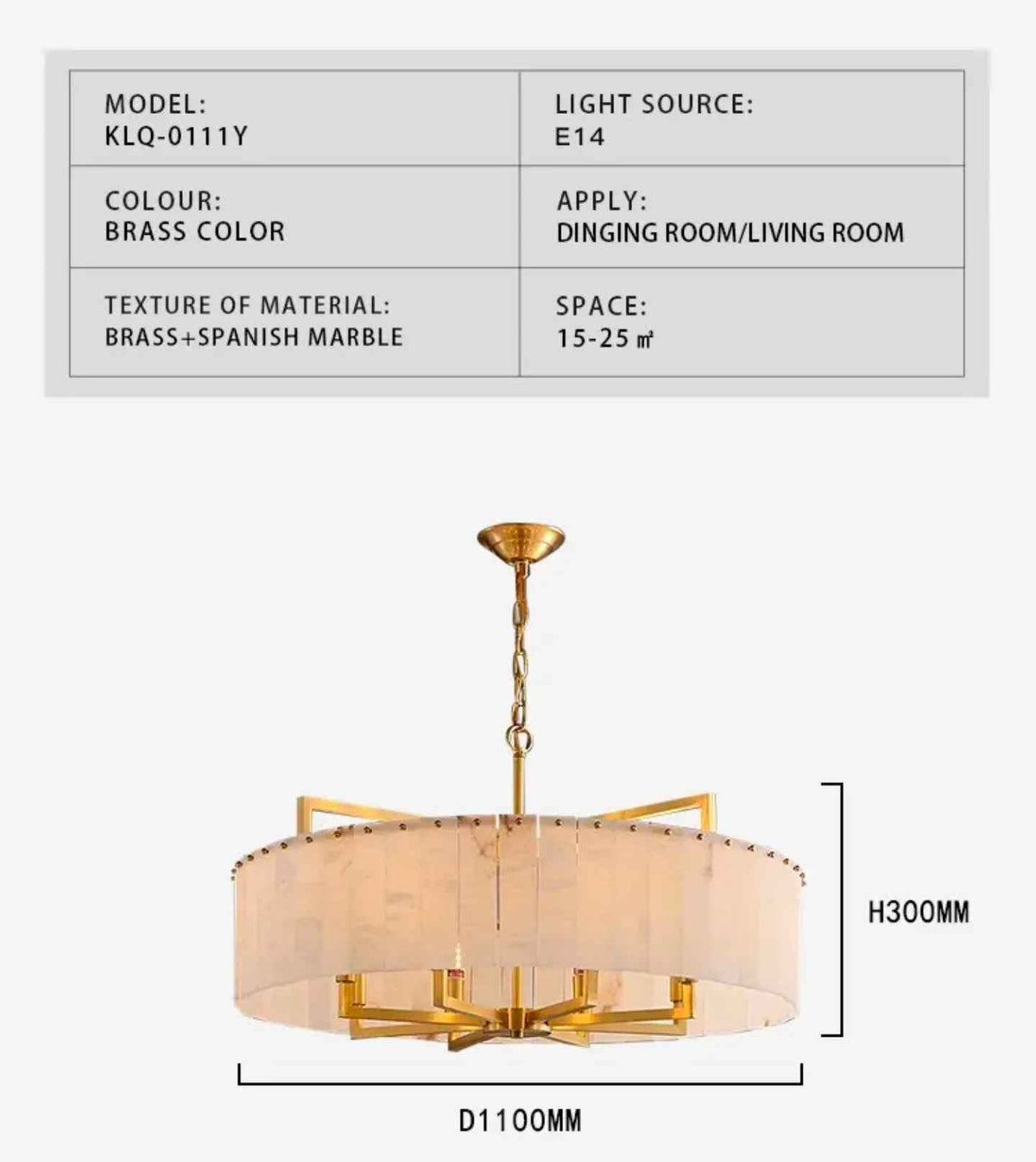 Vard Mahailey Gold Marble Chandelier