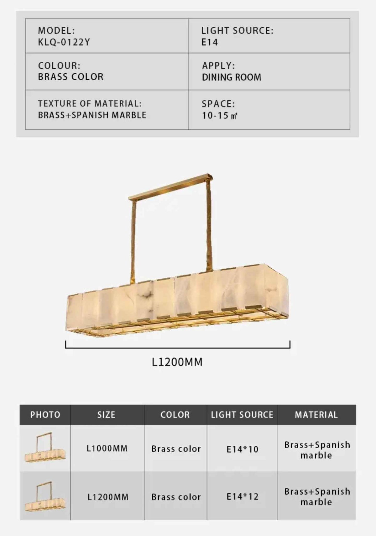 Acob Spanish Marble Gold Chandelier