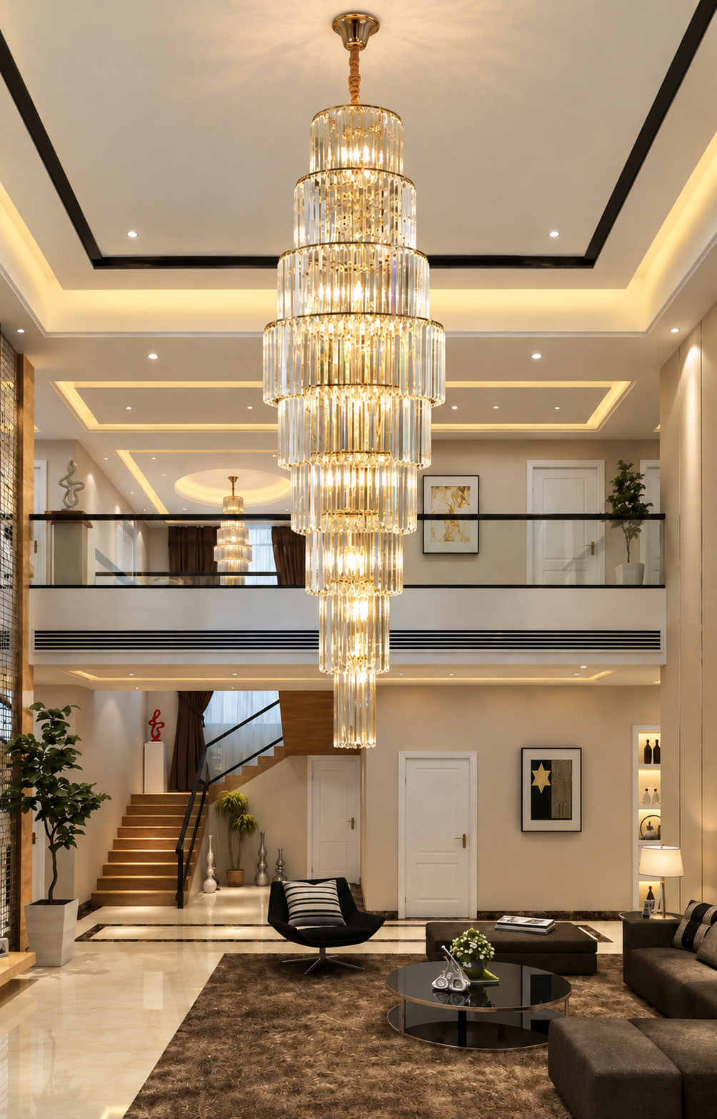 Large Tower Classic Crystal Chandelier