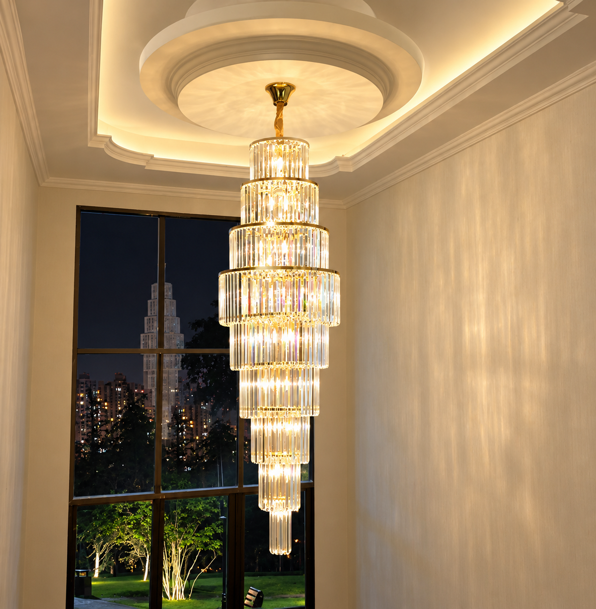 Large Tower Classic Crystal Chandelier