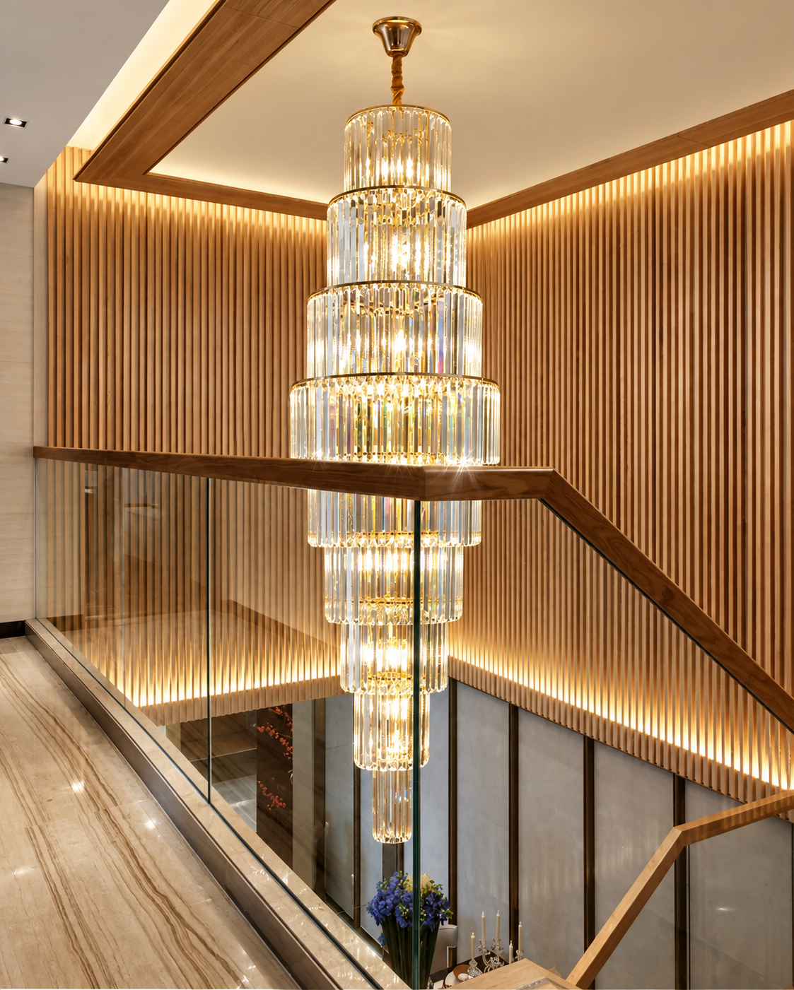 Large Tower Classic Crystal Chandelier