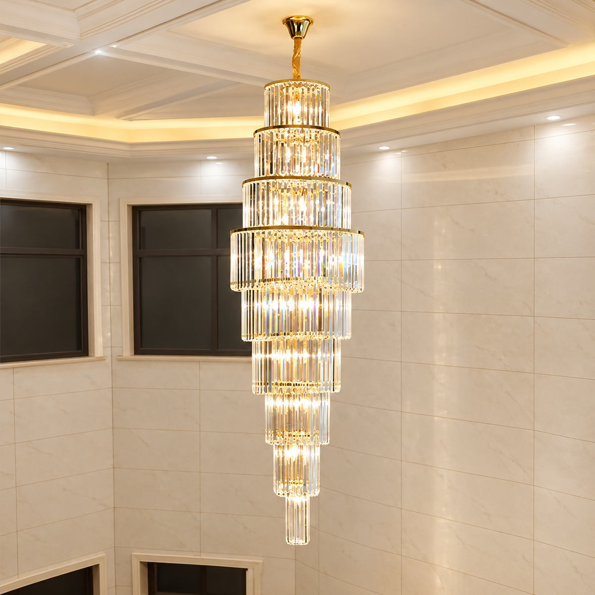 Large Tower Classic Crystal Chandelier