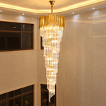 Metal Large Spiral Glass Chandelier