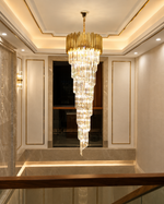 Metal Large Spiral Glass Chandelier