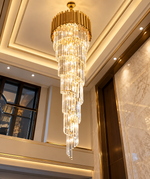 Metal Large Spiral Glass Chandelier