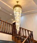 Metal Large Spiral Glass Chandelier