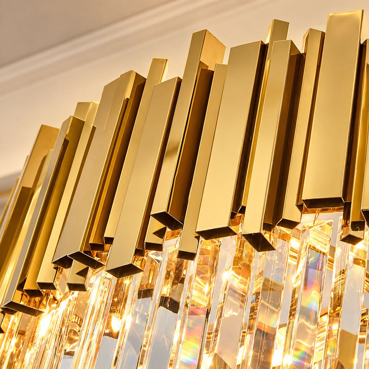 Metal Large Spiral Glass Chandelier