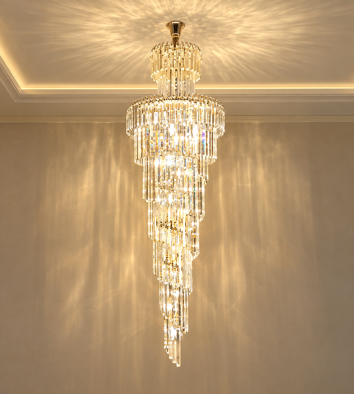 Spiral Crystal Chandelier Light