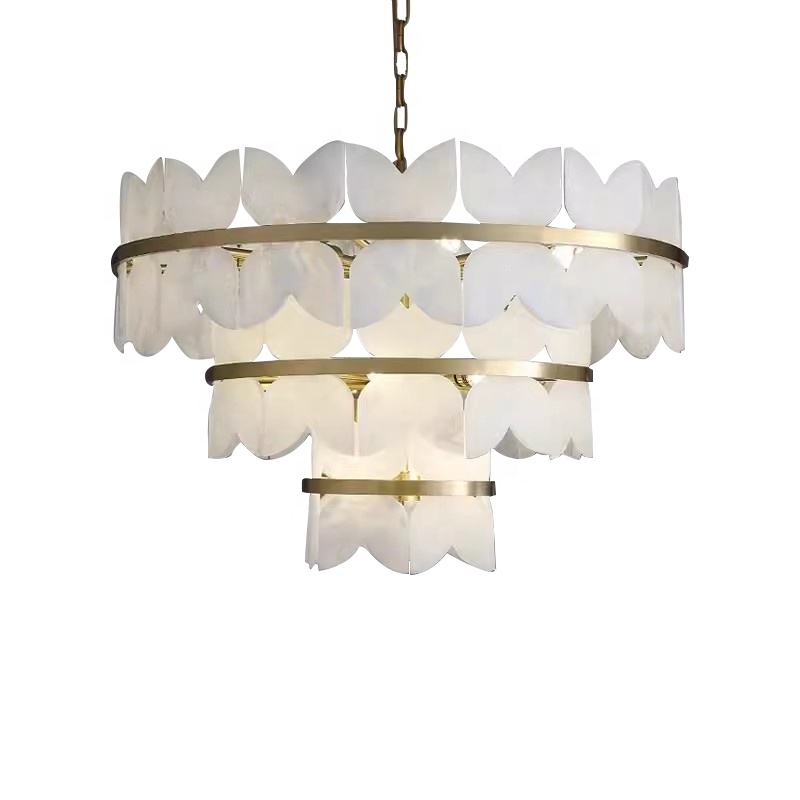 Boto Arelene Marble Brass Chandelier