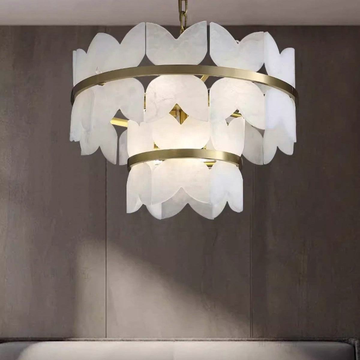 Boto Arelene Marble Brass Chandelier