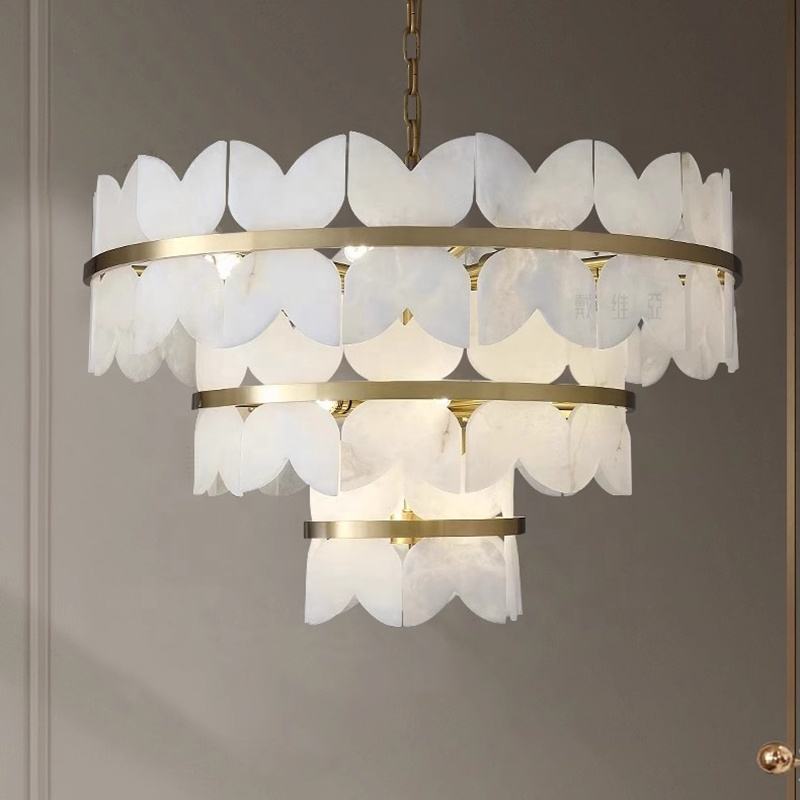 Boto Arelene Marble Brass Chandelier