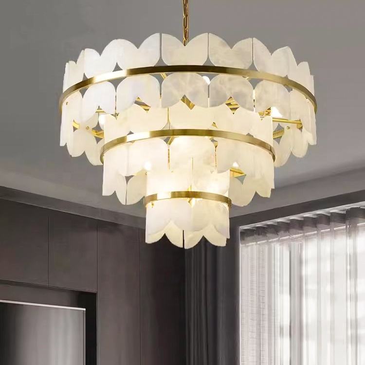 Boto Arelene Marble Brass Chandelier