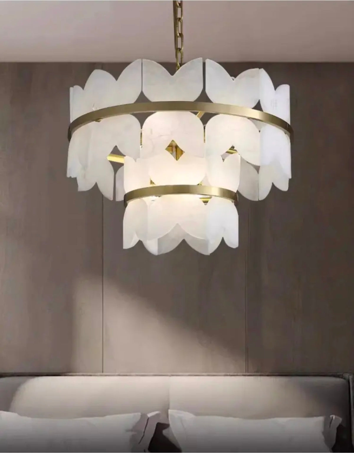 Boto Arelene Marble Brass Chandelier