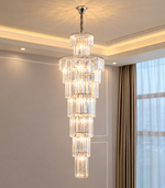 Long Crystal Chandelier Gold