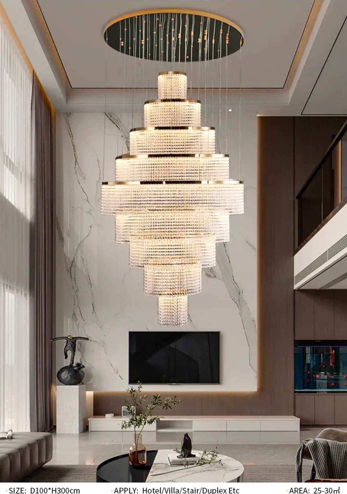 Aayan Allysha Gold Crystal Chandelier