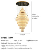 Aayan Allysha Gold Crystal Chandelier