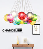 Glass Led Lights Chandelier- Multicolored/Clear