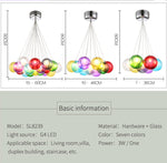 Glass Led Lights Chandelier- Multicolored/Clear