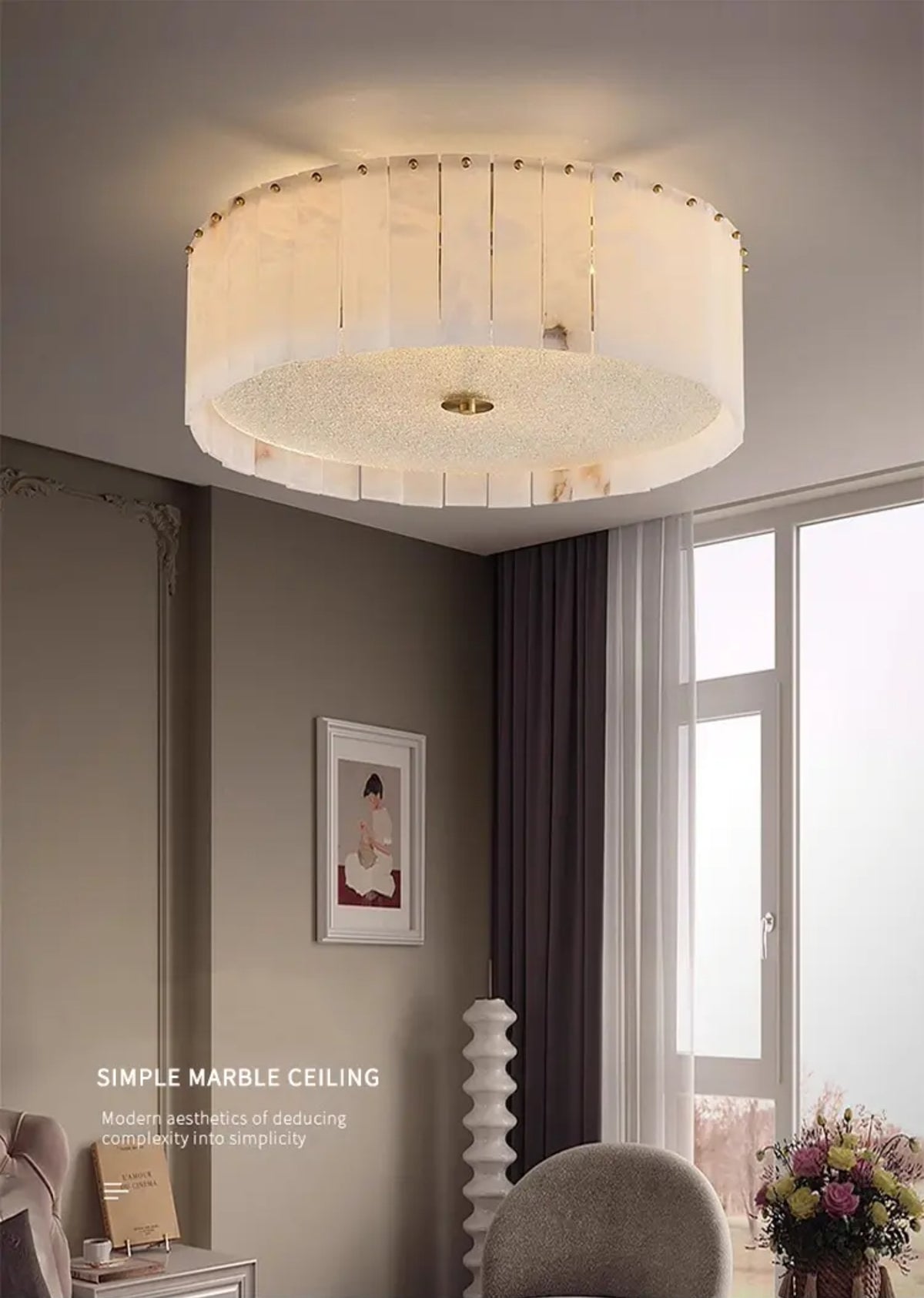 Corova Marble Gold Ceiling Light