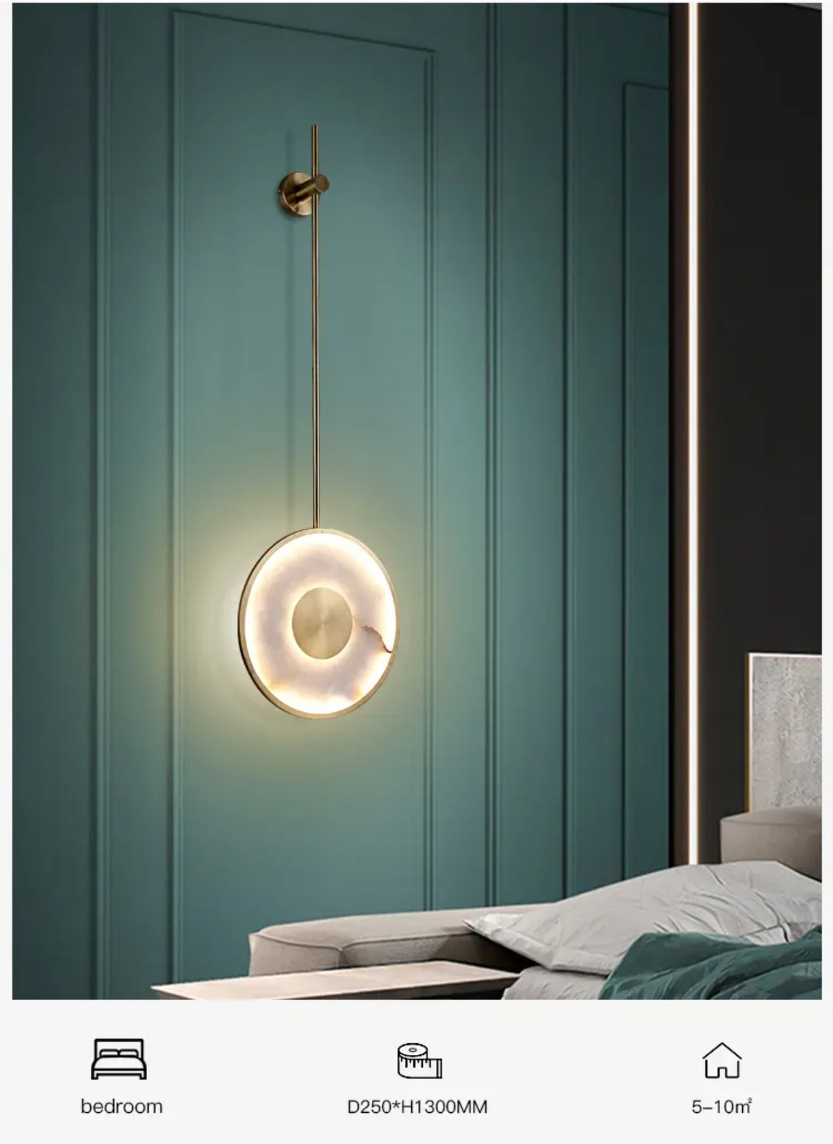 Dayatra Marble Copper Wall Light