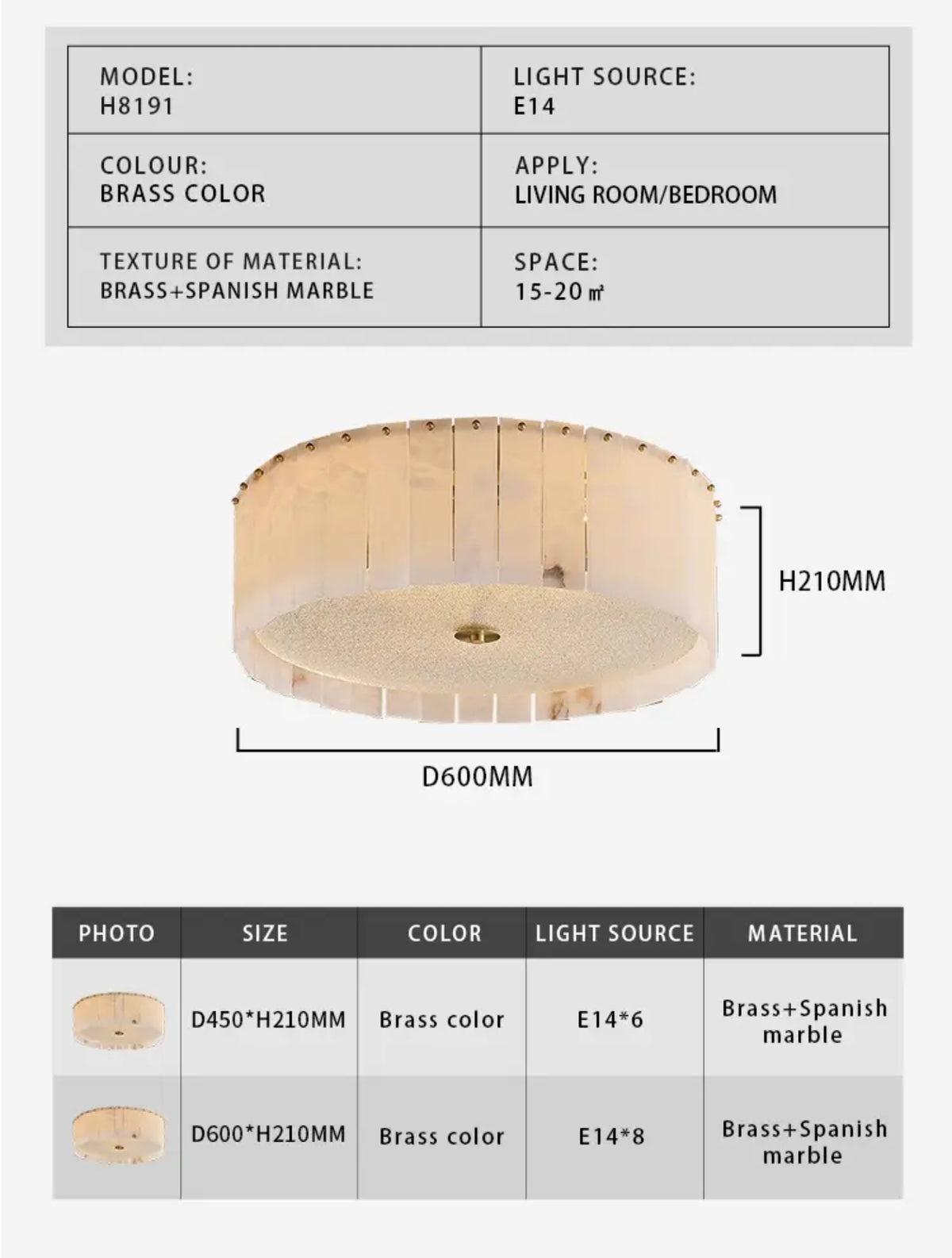 Corova Marble Gold Ceiling Light