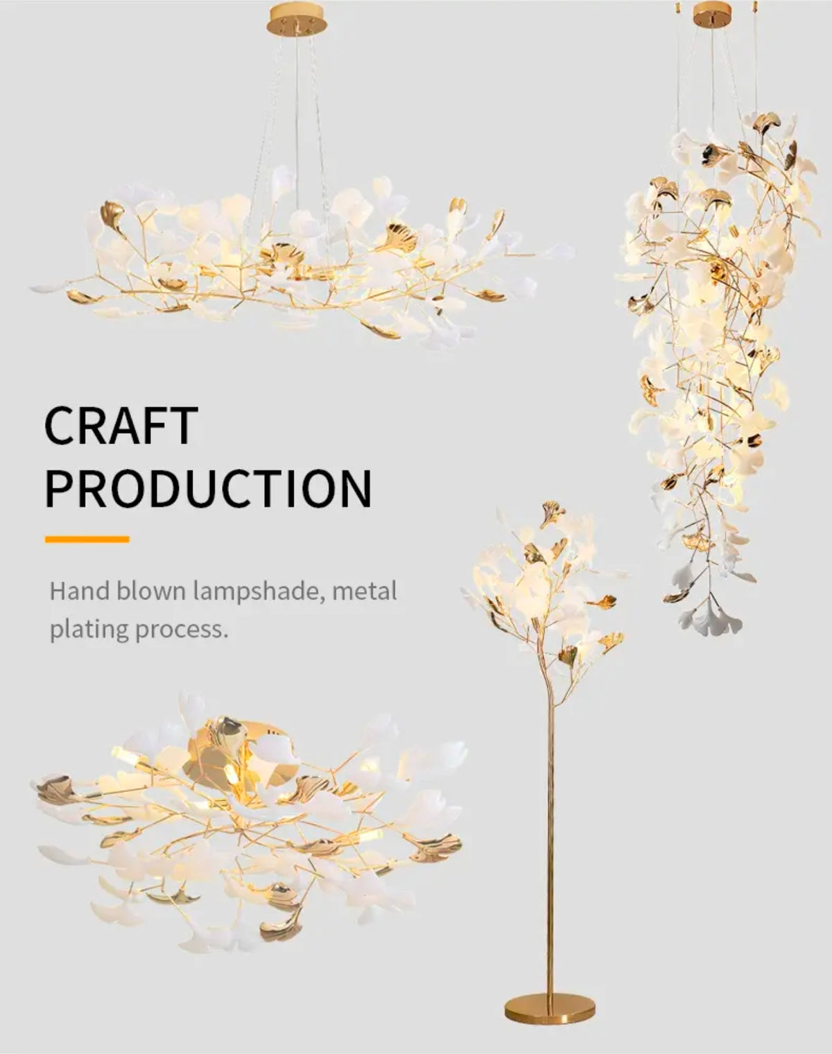 Ammanda Ambyr Ceramic Chandelier- 5 Shapes
