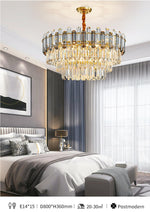 Nina Smoke Grey Frosted Crystal Chandelier - Round/Rectangle - Reflect Lighting