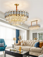 Nina Smoke Grey Frosted Crystal Chandelier - Round/Rectangle - Reflect Lighting